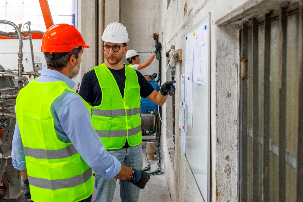 Limenet engineers collaborating at the carbon removal facility
