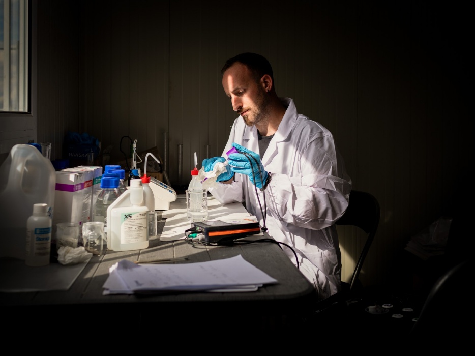 A Limenet researcher at work in the laboratory